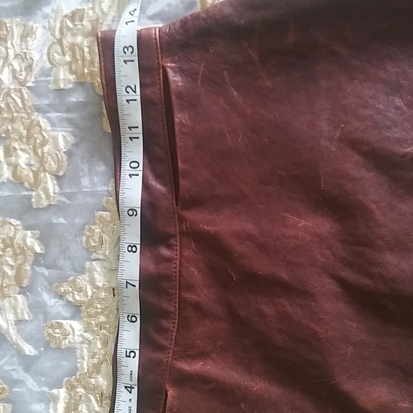 SOLD. Organic John Patrick Distressed Leather Skirt - Picture 8 of 16